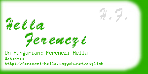 hella ferenczi business card